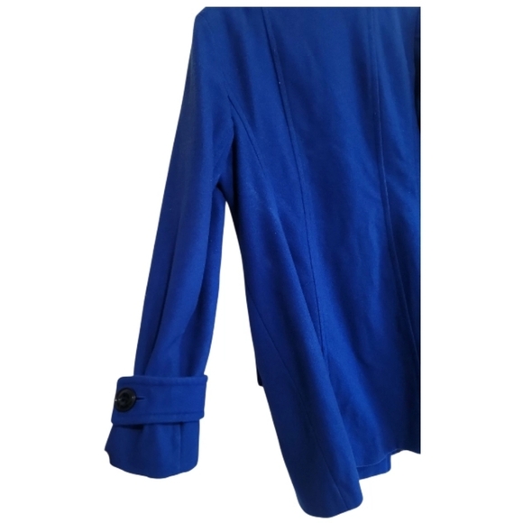 Anne Klein Women Blue Double Breasted Wool Pea Coat Size Large - Picture 5 of 9